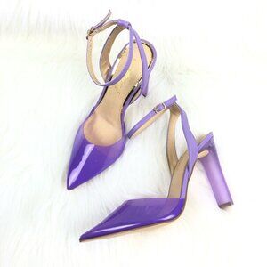Women's Cathy Din Evalina Translucent Slingback Heel Pointed Toe Sandals Lilac